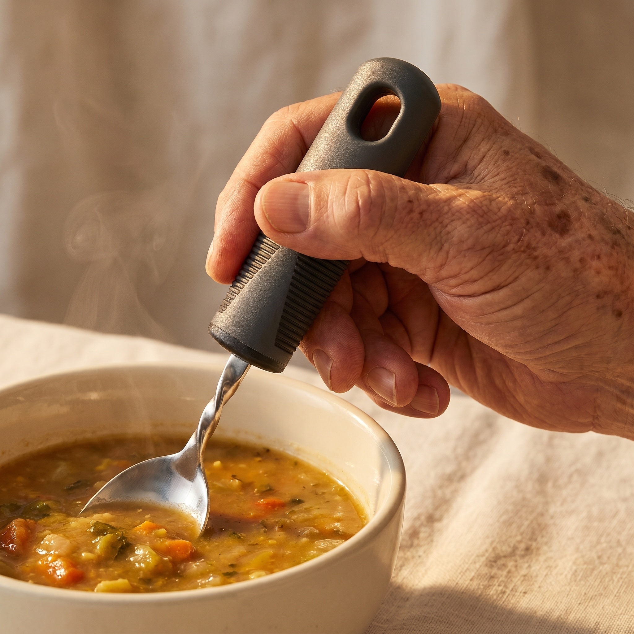 A sure, comfortable grip on the Everhold spoon