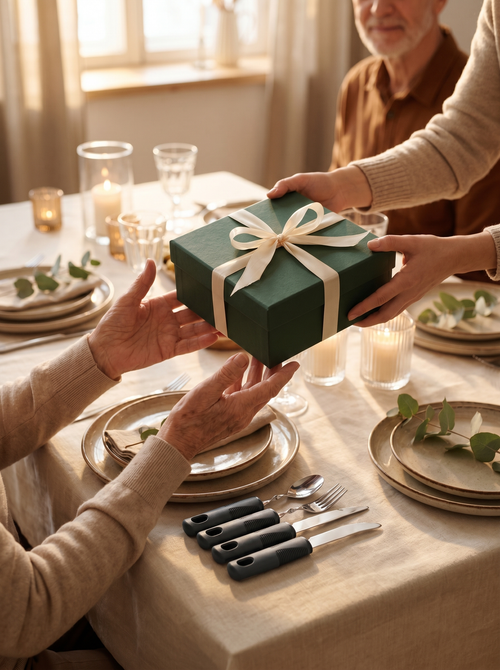 The Everhold Gift Box being given across the dinner table